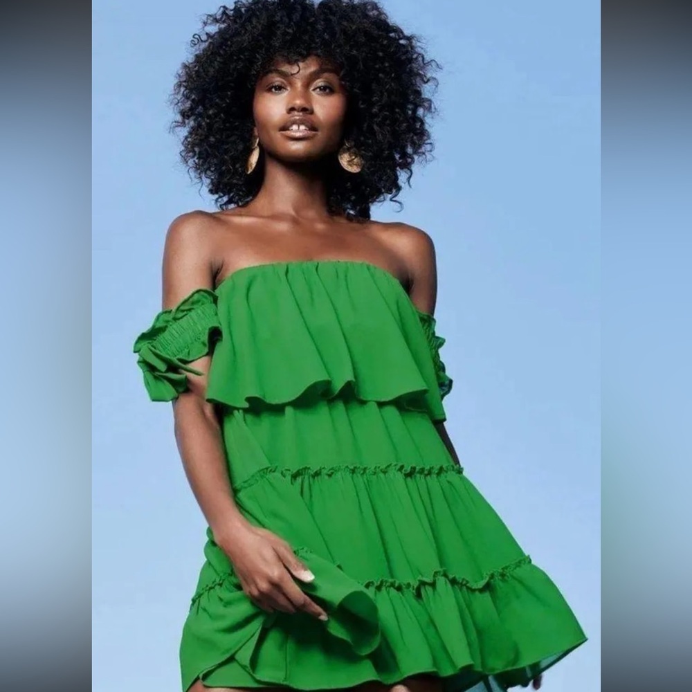 Lulu’s off the shoulder green dress